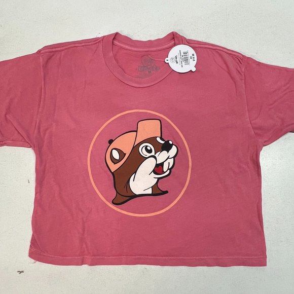 Buc-ee's Giant Logo Crop Top in Pink Size M NWT - Picture 2 of 4